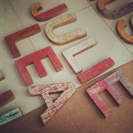 Wood letters by mr-cup.com