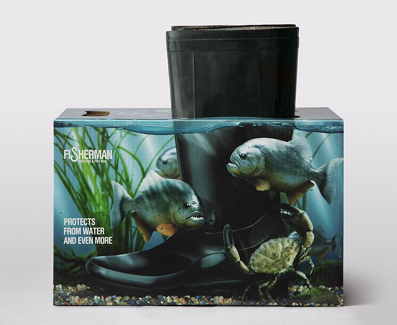 Fisherman boots packaging