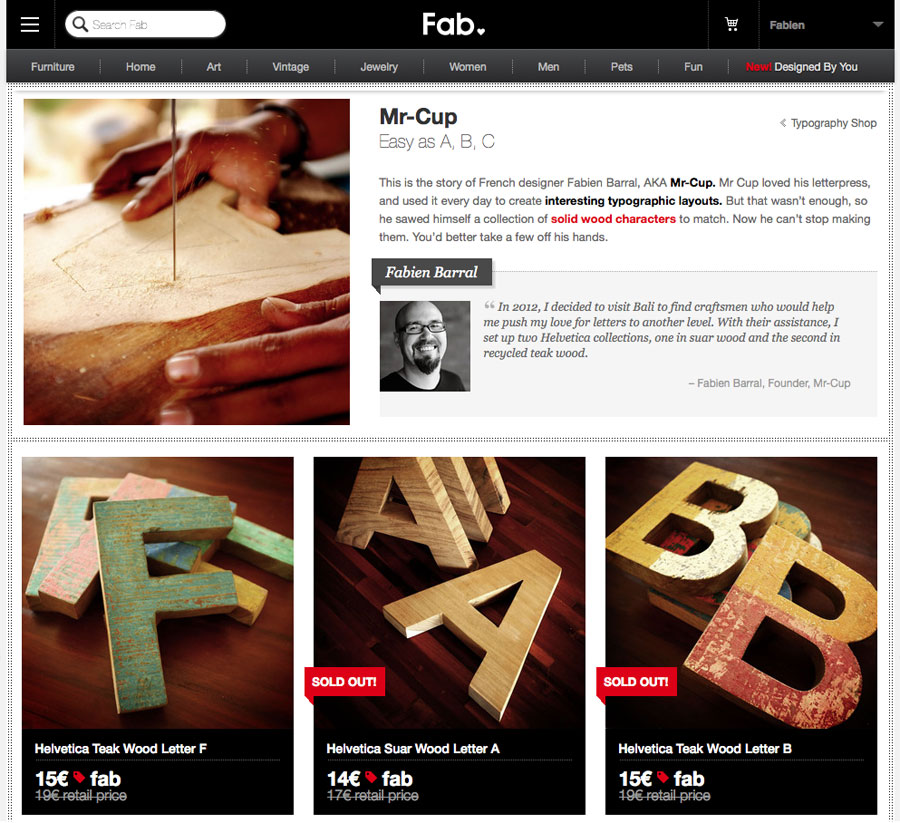 Mr Cup Helvetica Wood Letters now on eu.fab.com/sale/7864