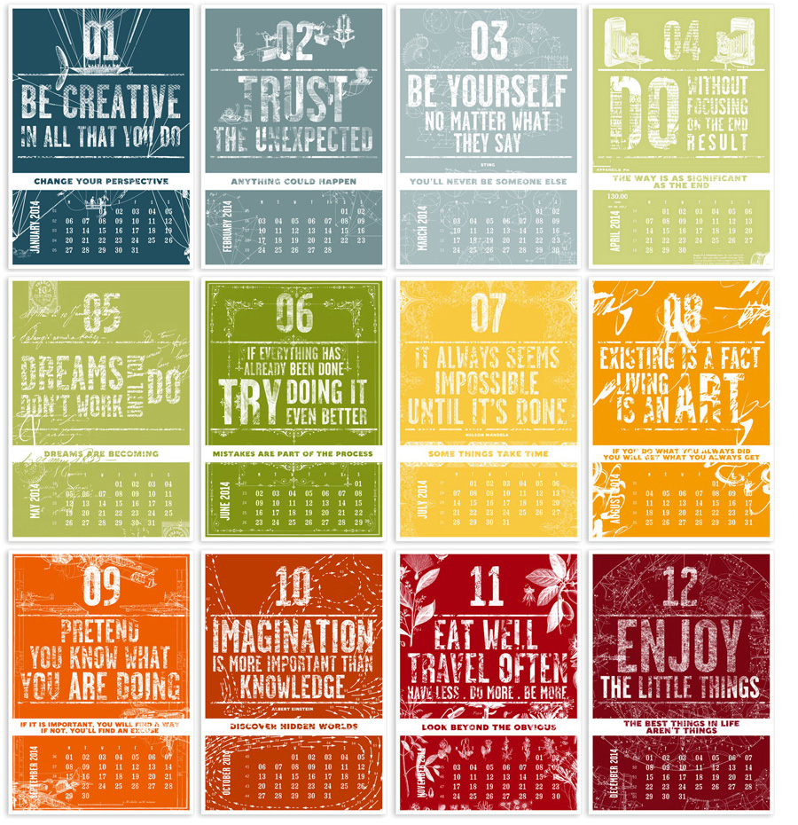 2014 Letterpress Calendar - The creative manifesto - www.mr-cup.com