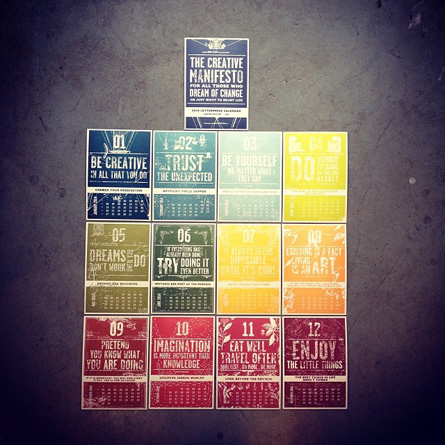 2014 letterpress calendar  - the creative manifesto  by www.mr-cup.com