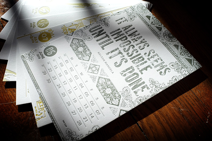 letterpress calendar bt www.mr-cup.com