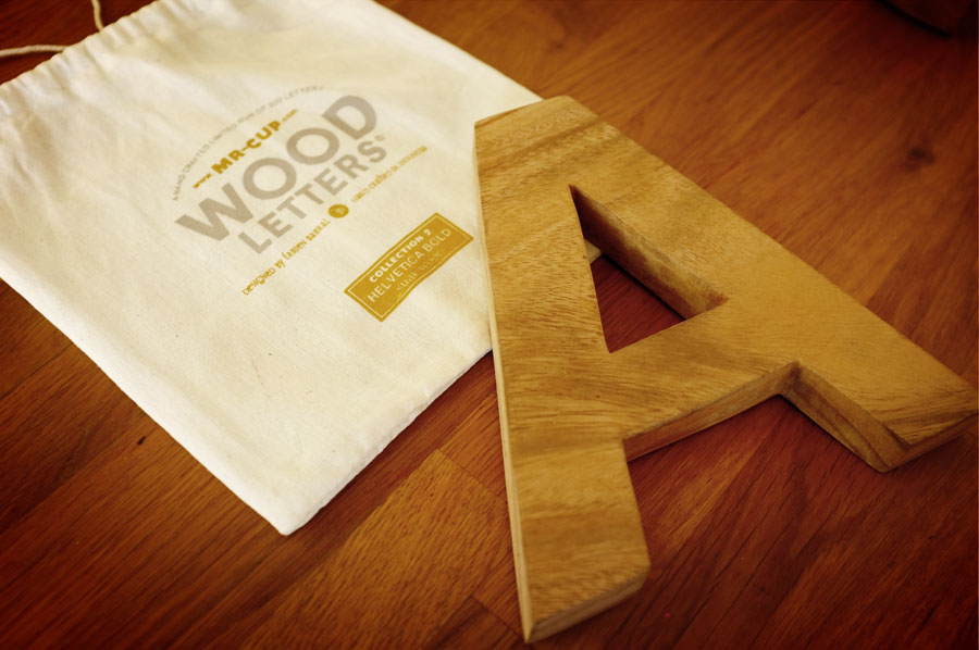 Wood letters Helvetica