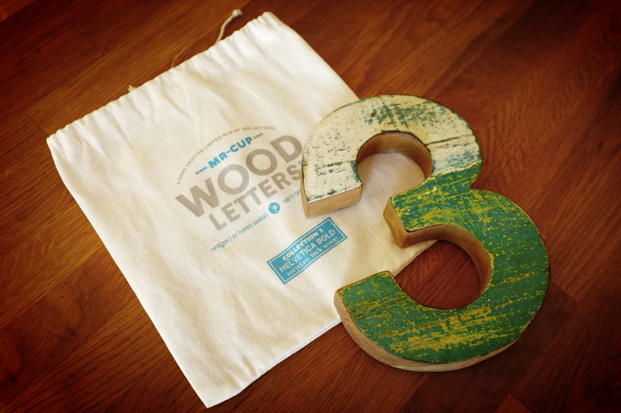 Wood letters Helvetica