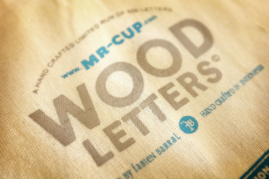 Wood letters Helvetica