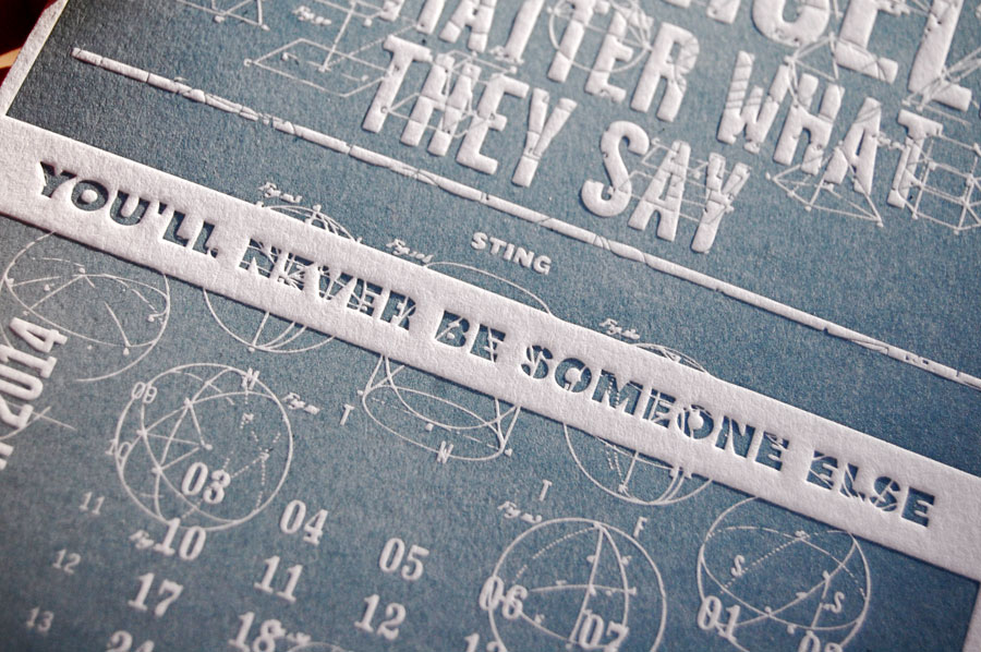 The 2014 letterpress calendar Creative Manifesto by www.mr-cup.com