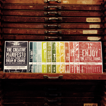 2014 letterpress calendar  - the creative manifesto  by www.mr-cup.com