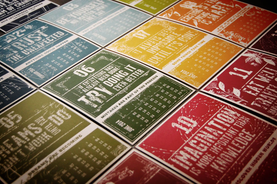 The creative manifesto letterpress calendar by www.mr-cup.com