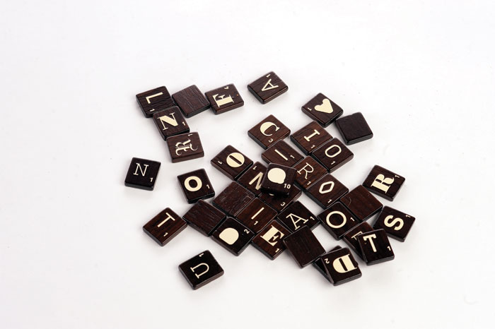 wood typography scrabble by ANDREW CLIFFORD CAPENER via www.mr-cup.com