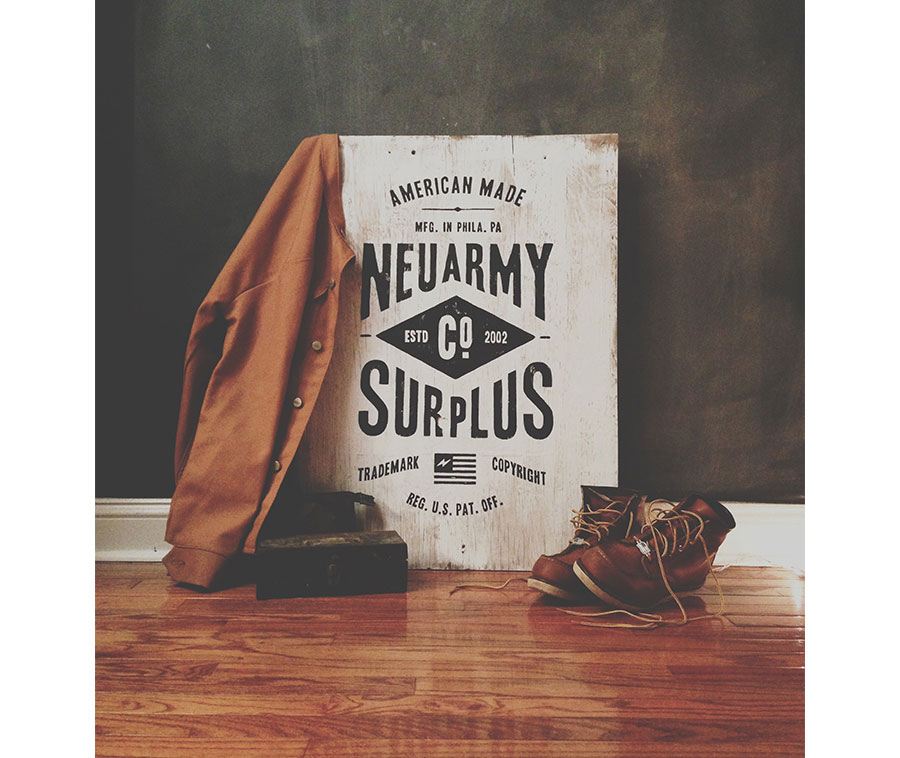 Neu army Surplus Co Wood Signage via www.mr-cup.com