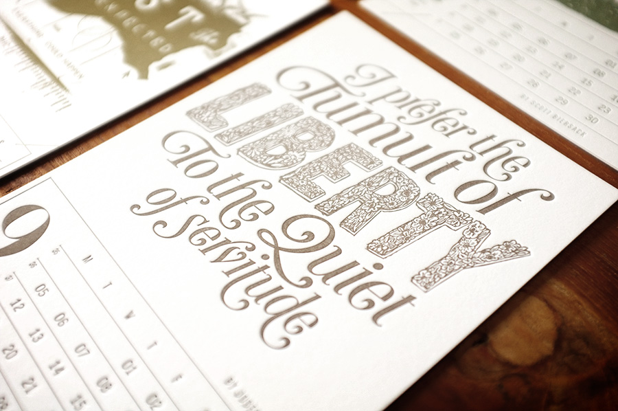 letterpress calendar by www.mr-cup.com