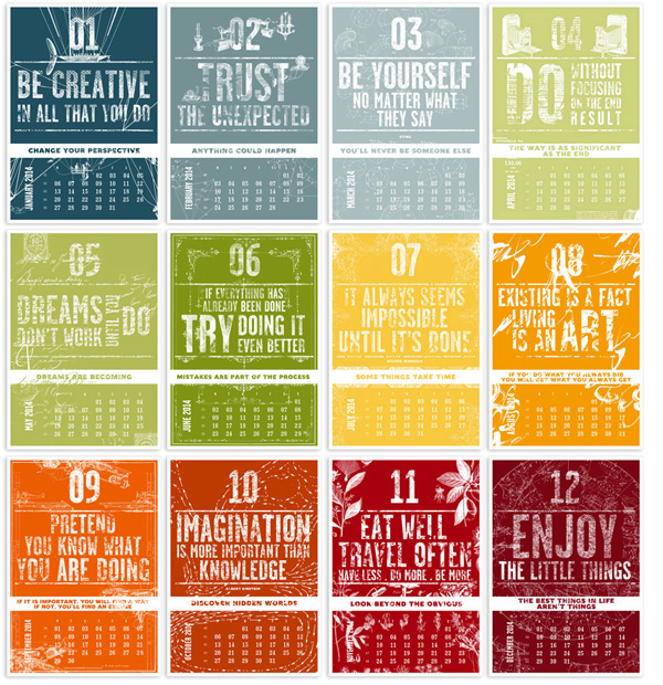 letterpress calendar